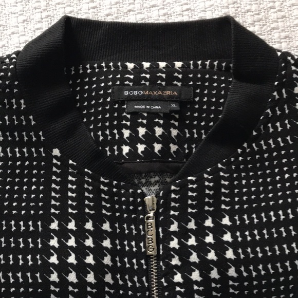 BCBG Maxazria Sheer Sleeve Zip Up Baseball-Style Jacket - Picture 3 of 4